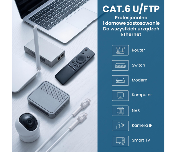 ExtraLink Kat.6 U/FTP 1m 1Gbps Patchcord LAN miedź skrętka kątowy - 1543702 - zdjęcie 11